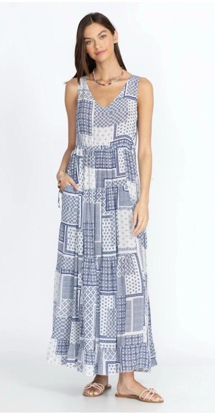 Johnny Was Pete & Greta Rint Silk Maxi Dress With Slip Size M NWT $575